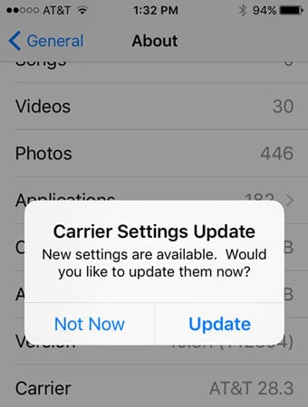 私のiPhoneがキャリア設定の更新のためにSIMチェックがないと言っているのはなぜですか