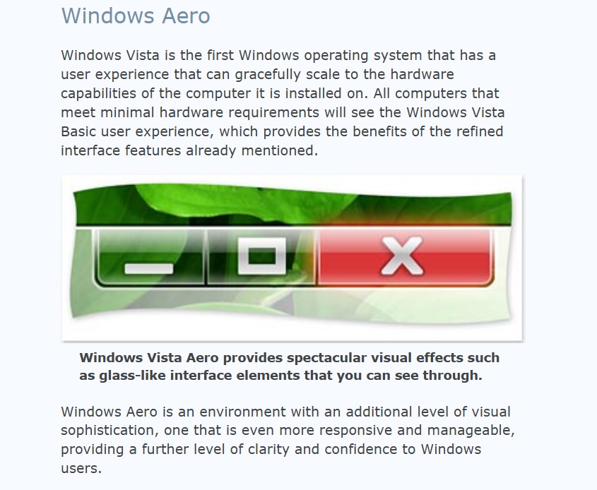 エアロとWindows Vista