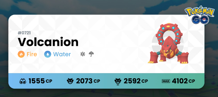 PokémonGoのVolcanionはどのようなタイプですか